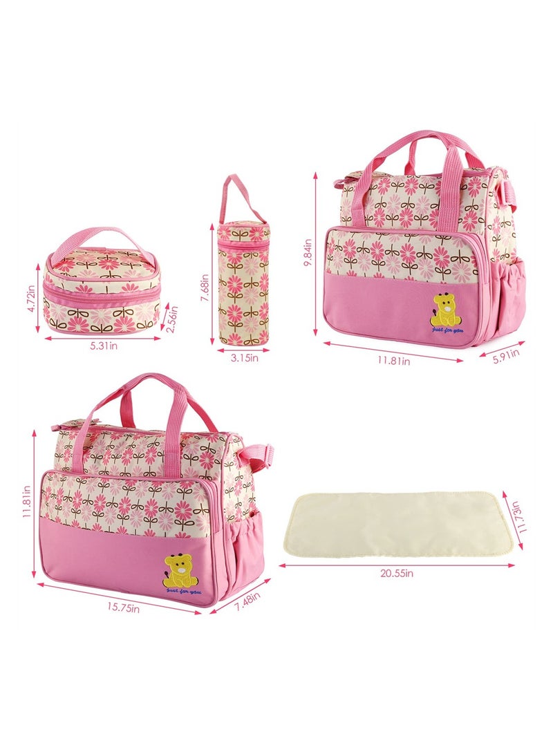 5-in-1 Set Multifunctional Baby Diaper Bag Maternity Mummy Handbag Changing Set Handbag