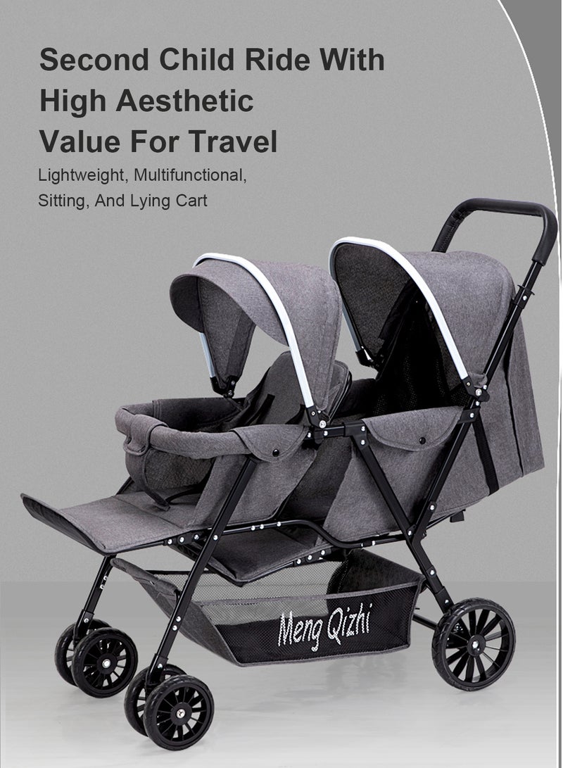 Multifunctional Twin Strollers, Lightweight Travel Stroller, Easy To Fold, Twin Double Strollers From Birth To 24 Months