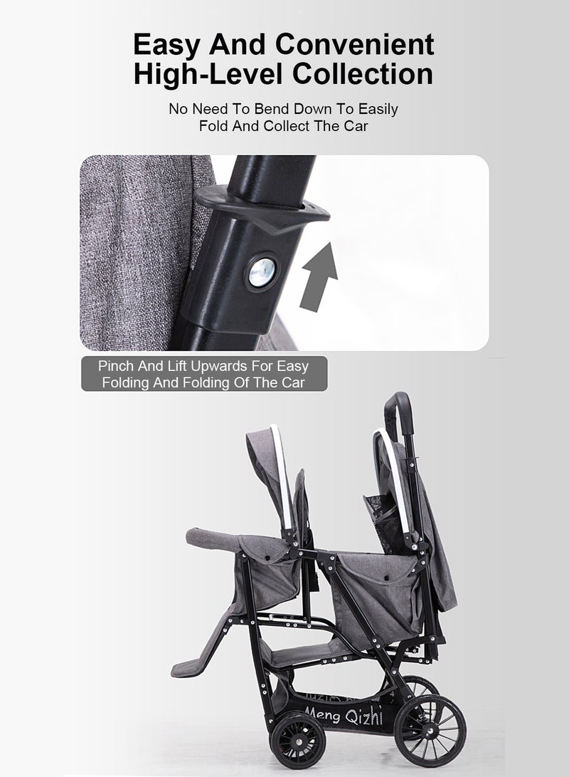 Multifunctional Twin Strollers, Lightweight Travel Stroller, Easy To Fold, Twin Double Strollers From Birth To 24 Months