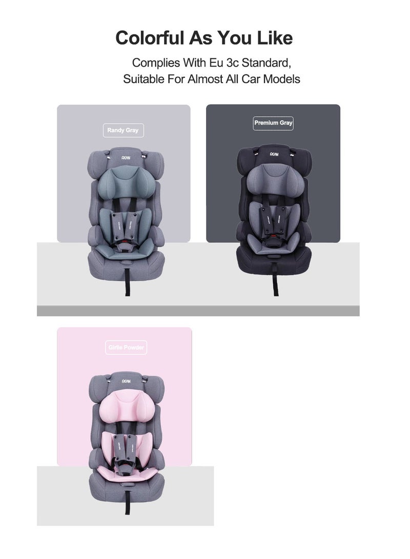 Child Safety Seat Portable Folding Baby Car Seat with Heightening Pad from 9 Months to 12 Years