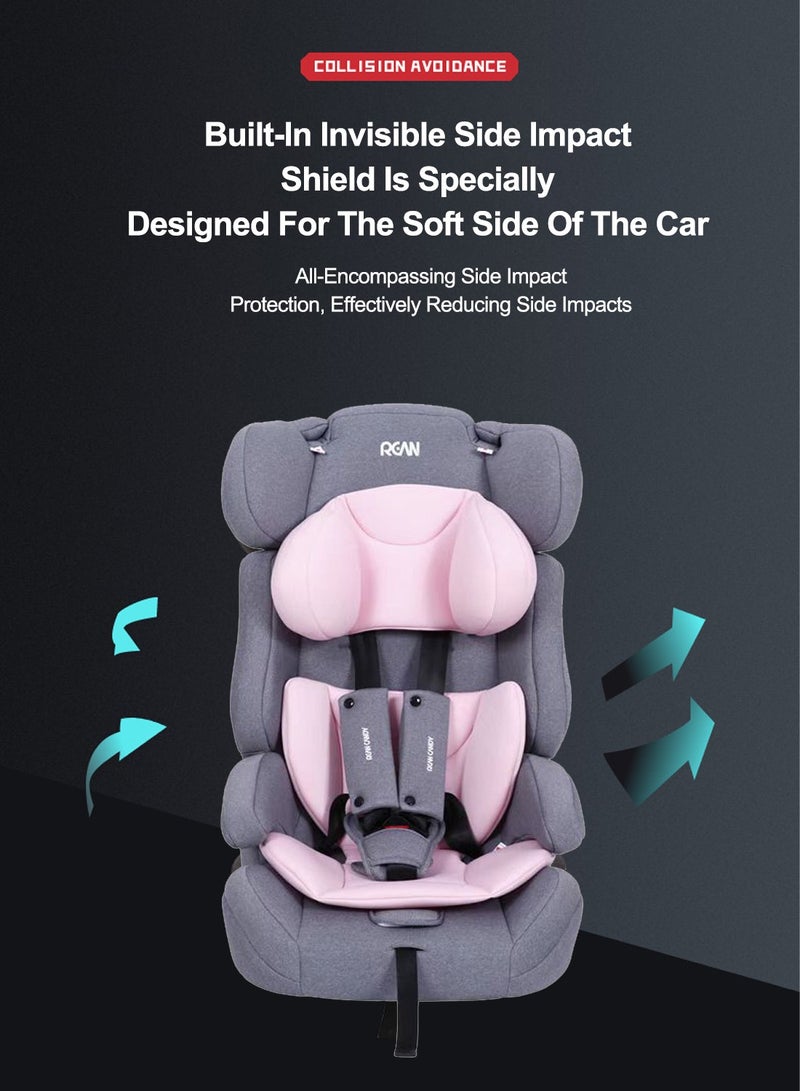 Child Safety Seat Portable Folding Baby Car Seat with Heightening Pad from 9 Months to 12 Years