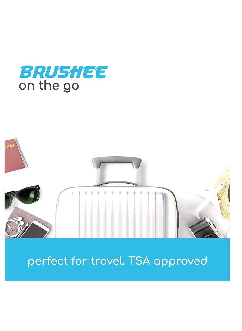 Brushee - The Evolution of Oral Care | 4-in-1 Tool (Paste + Brush + Floss + Pick) | Individually Wrapped | Disposable | Prepasted Travel Toothbrushes | Small Adult Toothbrush - (24-Pack)