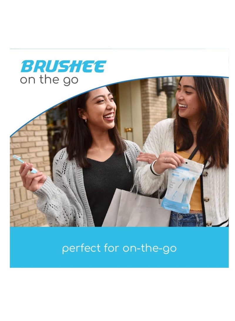 Brushee - The Evolution of Oral Care | 4-in-1 Tool (Paste + Brush + Floss + Pick) | Individually Wrapped | Disposable | Prepasted Travel Toothbrushes | Small Adult Toothbrush - (24-Pack)