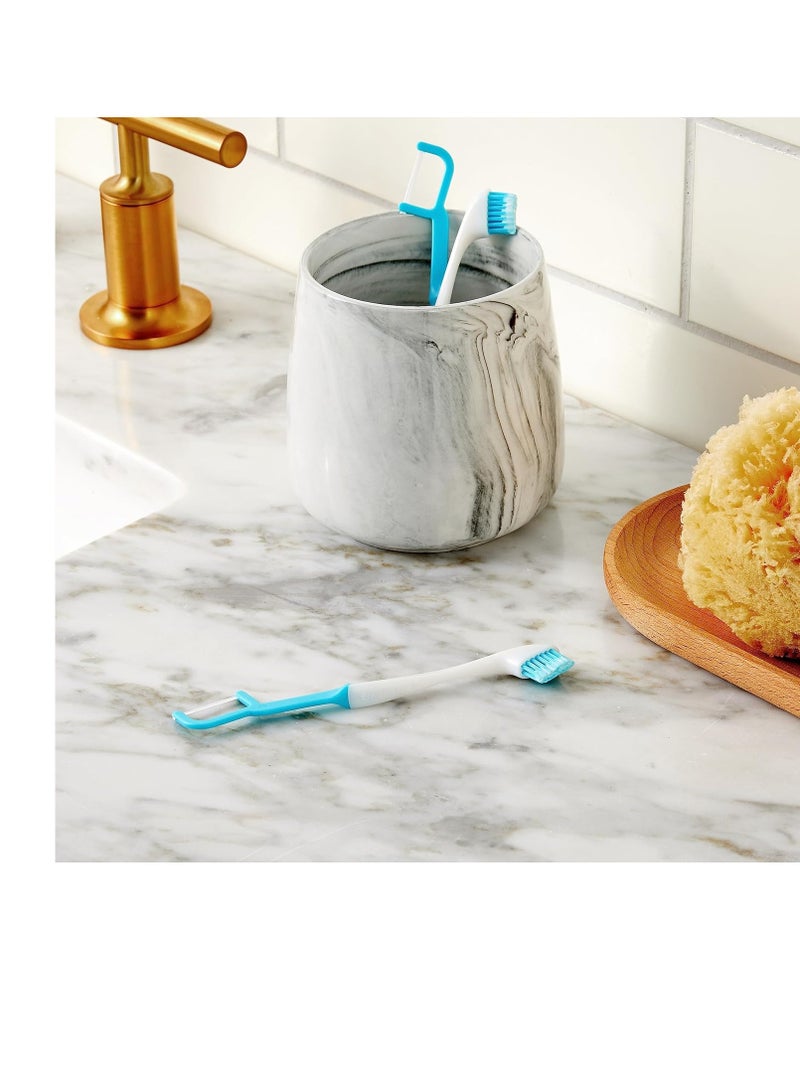 Brushee - The Evolution of Oral Care | 4-in-1 Tool (Paste + Brush + Floss + Pick) | Individually Wrapped | Disposable | Prepasted Travel Toothbrushes | Small Adult Toothbrush - (24-Pack)