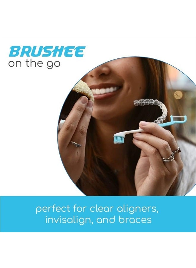 The Evolution of Oral Care | 3-in-1 Tool (Pre-Pasted Mini-Brush + Floss + Pick) | Individually Wrapped | Disposable | Prepasted Travel Toothbrushes | Small Adult Toothbrush - (24-Pack)