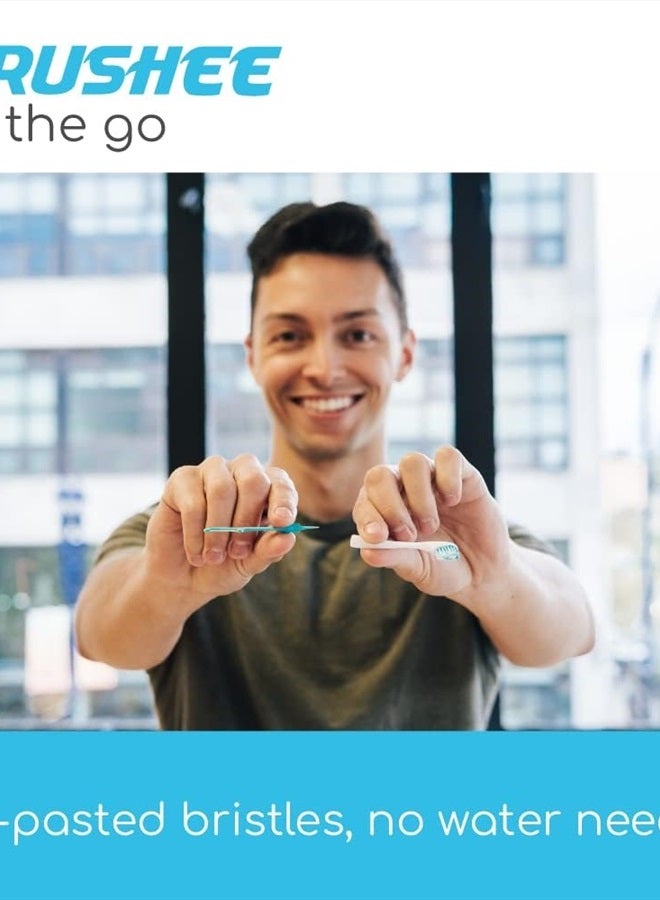 The Evolution of Oral Care | 3-in-1 Tool (Pre-Pasted Mini-Brush + Floss + Pick) | Individually Wrapped | Disposable | Prepasted Travel Toothbrushes | Small Adult Toothbrush - (24-Pack)