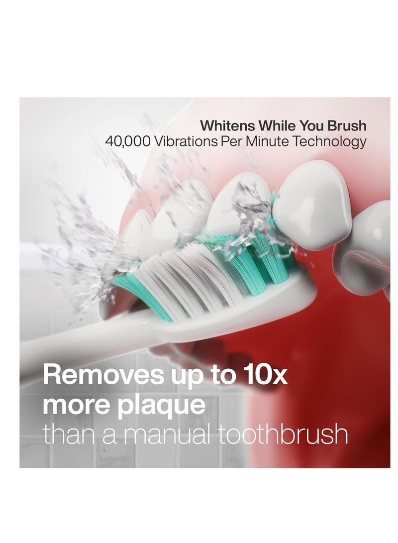 Aquasonic Vibe Series Ultra-Whitening Toothbrush – ADA Accepted Power Toothbrush - 8 Brush Heads & Travel Case – 40,000 VPM Motor & Wireless Charging - 4 Modes w Smart Timer – Satin Rose Gold