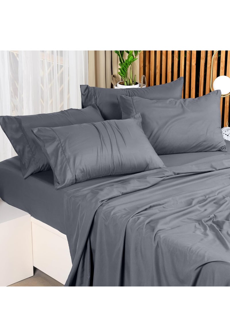 Utopia Bedding Queen Bed Sheets Set - 4 Piece Bedding - Brushed Microfiber - Shrinkage and Fade Resistant - Easy Care (Queen, Grey)