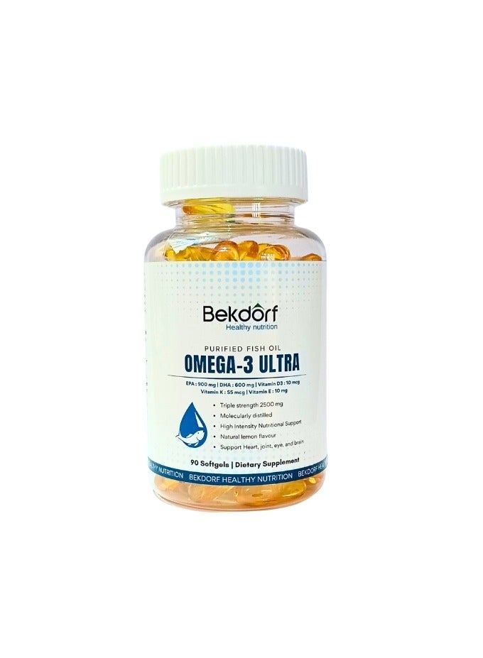 Omega-3 Ultra Purified Fish Oil 90 Softgel