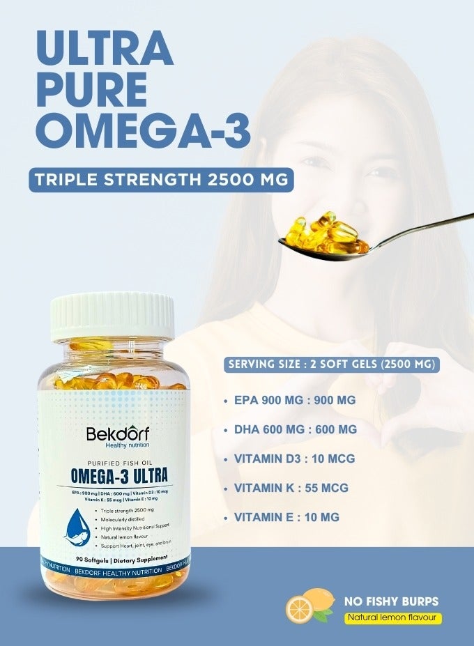 Omega-3 Ultra Purified Fish Oil 90 Softgel