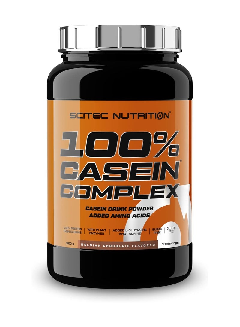 SCITEC NUTRITION 100% Casein Complex Protein from Caseins | Belgian Chocolate Flavour (Food Supplement) - 920 g