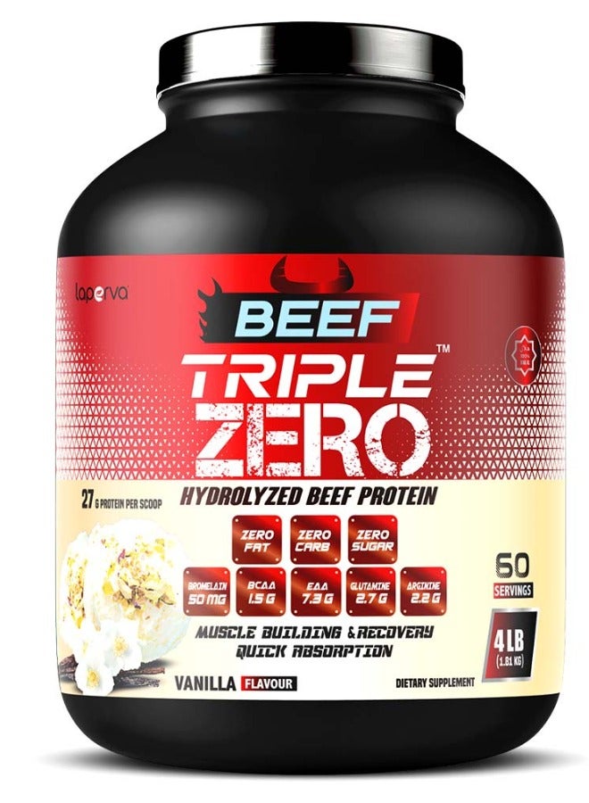 Beef Triple Zero Hydrolyzed, Vanilla, 4 LB,