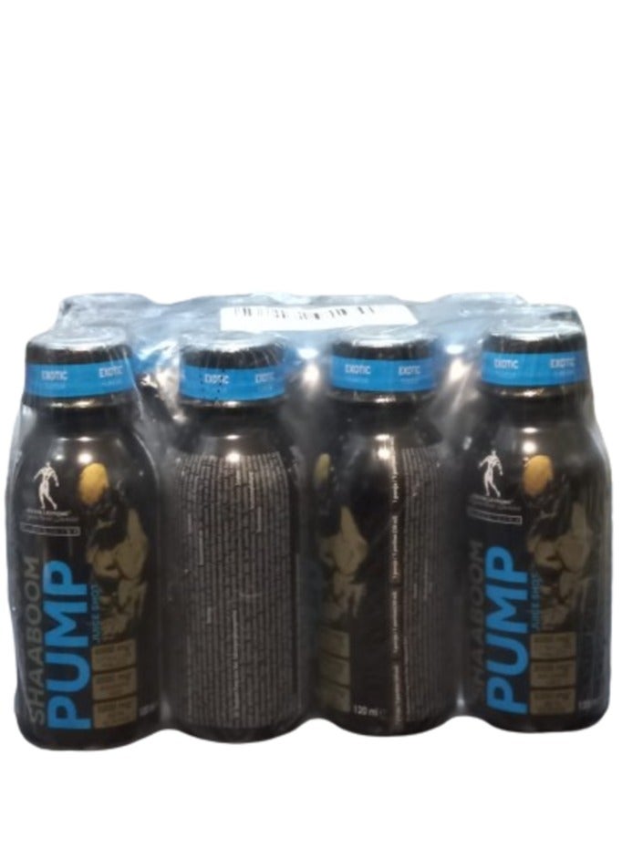 Kevin Levrone Shaaboom Pump Juice Shot Exotic Flavor 120 ml Pack of 12