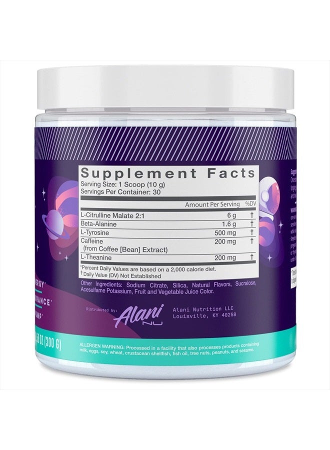 Pre Workout Powder | Amino Energy Boost | Endurance Supplement | Sugar Free | 200mg Caffeine | L-Theanine, Beta-Alanine, Citrulline | 30 Servings (Cosmic Stardust)