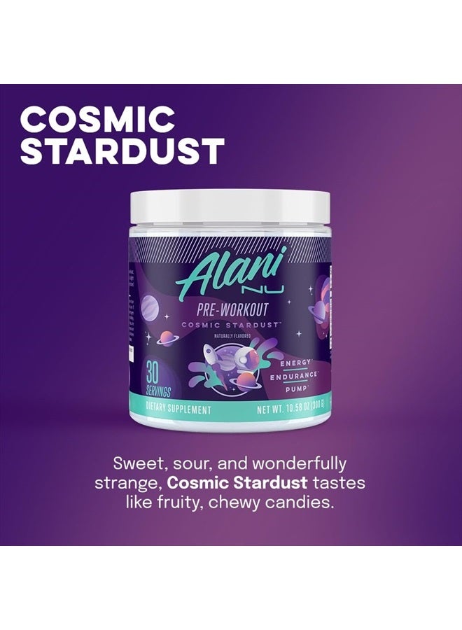 Pre Workout Powder | Amino Energy Boost | Endurance Supplement | Sugar Free | 200mg Caffeine | L-Theanine, Beta-Alanine, Citrulline | 30 Servings (Cosmic Stardust)