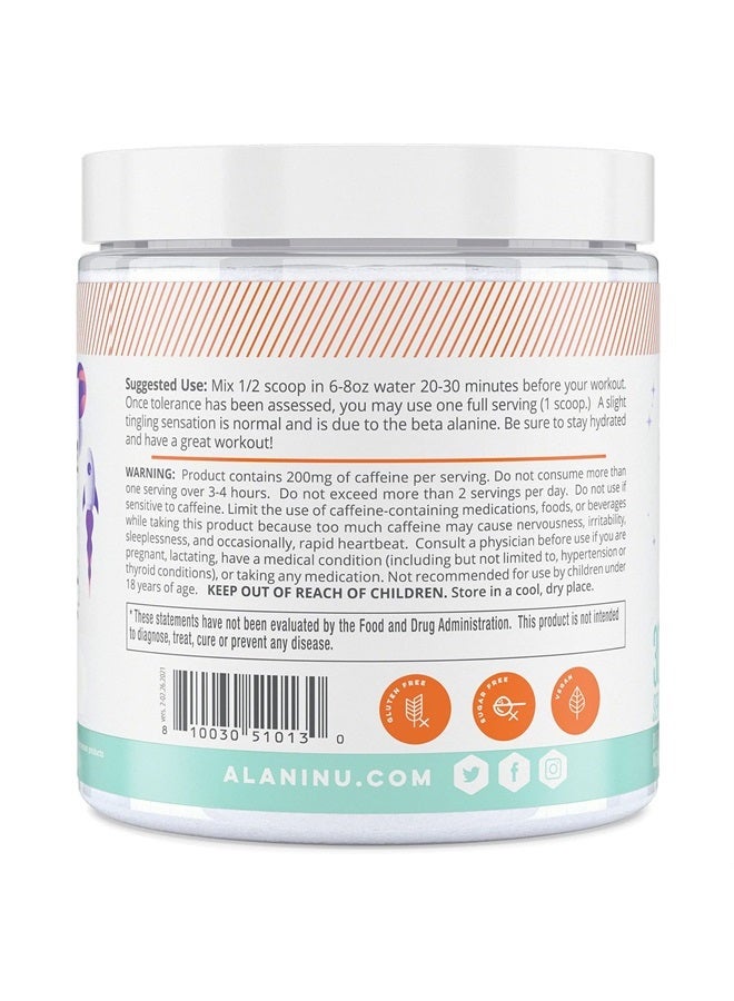 Pre Workout Powder Amino Energy Boost Endurance Supplement Sugar Free - 200mg Caffeine L-Theanine, Beta-Alanine, Citrulline - 30 Servings Galaxy Lemonade