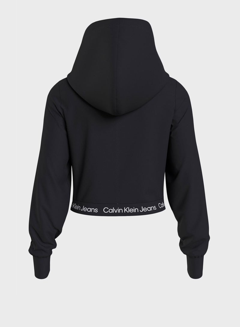 Logo Band Knitted Hoodie