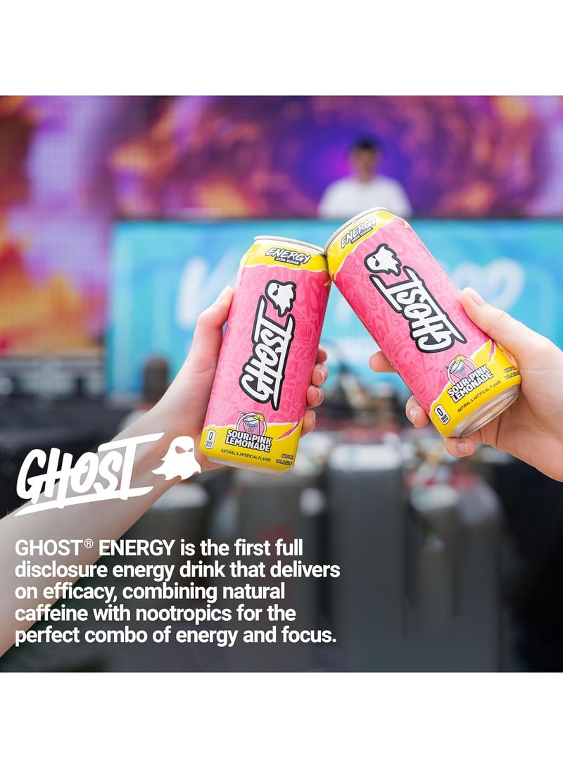 Ghost Energy zero sugar RTD Sour Pink Lemonade Flavor 473ml Pack of 12