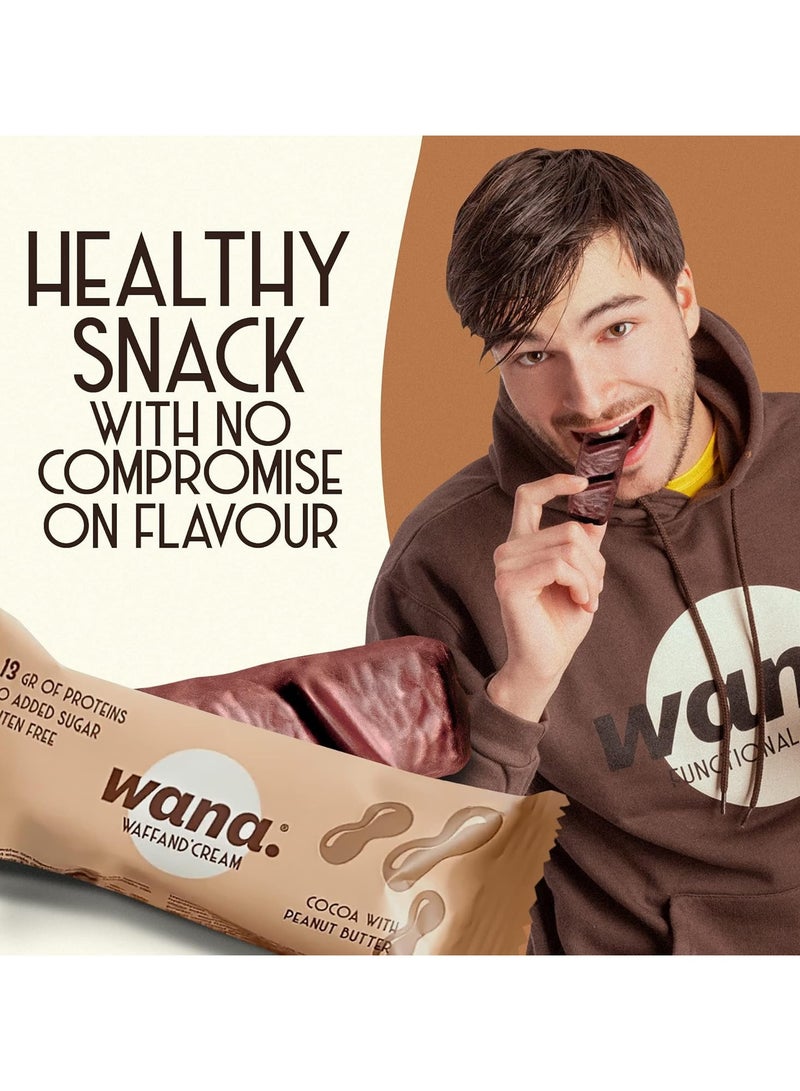 Wana Waffand' Cream Protein Bar cocoa with peanut butter 43g Pack of 12