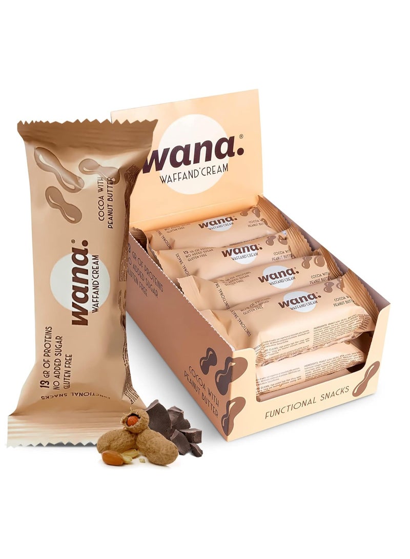 Wana Waffand' Cream Protein Bar cocoa with peanut butter 43g Pack of 12