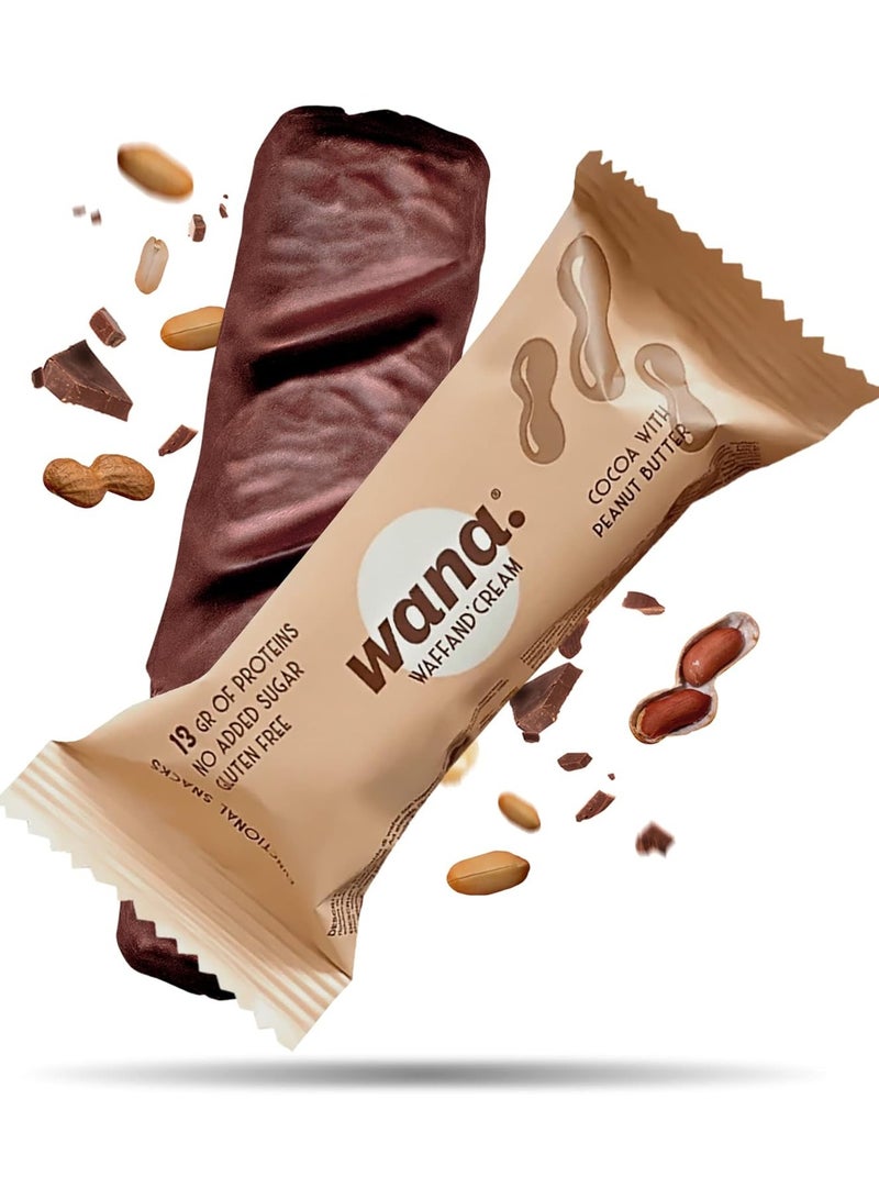 Wana Waffand' Cream Protein Bar cocoa with peanut butter 43g Pack of 12