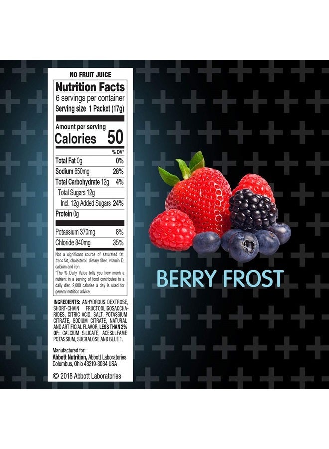 AdvancedCare Plus Electrolyte Powder, with 33% More Electrolytes and PreActive Prebiotics, Berry Frost, Drink Powder Packets, 0.6 oz, 18 Count