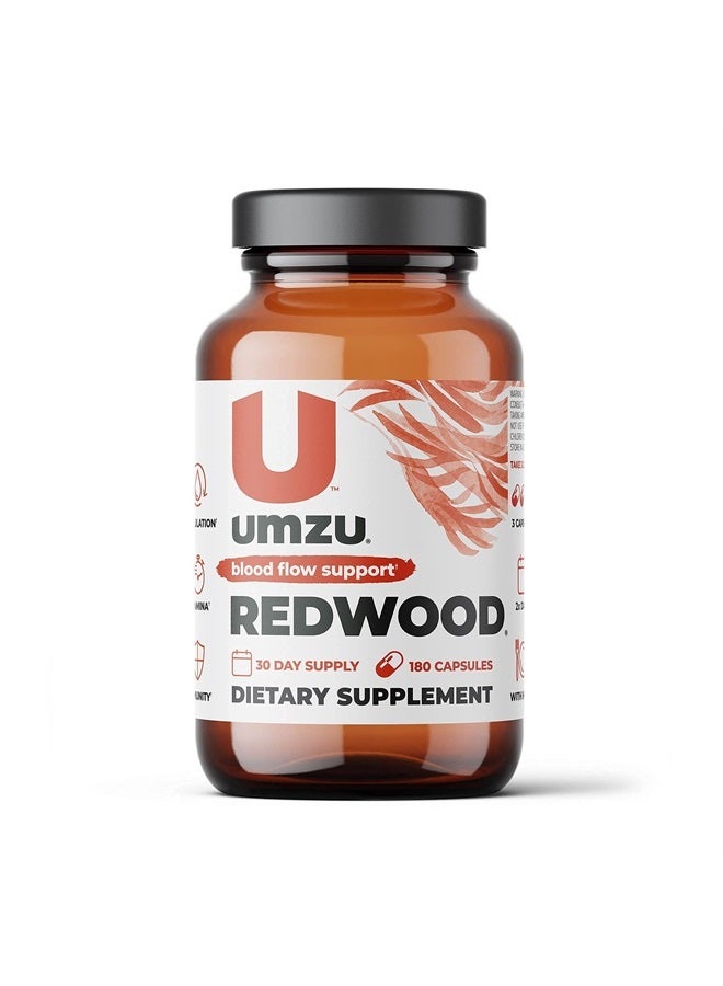 Redwood - Supports Nitric Oxide & Healthy Blood Flow - Blend of Vitamins & Herbal Extracts - Supplement with Vitamin C, Garlic & Horse Chestnut - for Well-Being - 30 Day Supply - 180 Capsules