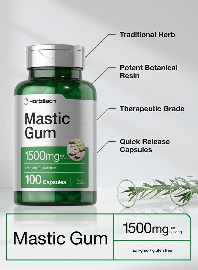 Mastic Gum Capsules 1500mg 100 Count | Non-GMO & Gluten Free