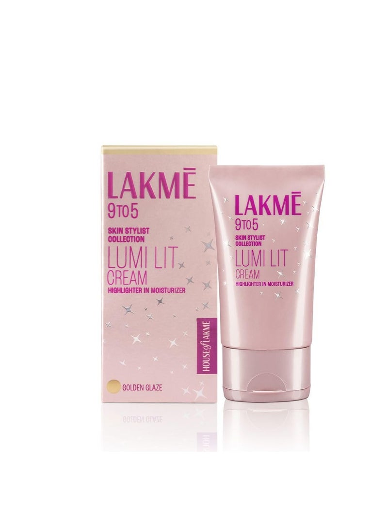 Lakme Lumi Lit Cream   Face Cream with Moisturizer   Highlighter  enriched with Niacinamide and Hyaluronic Acid   Gold 60g