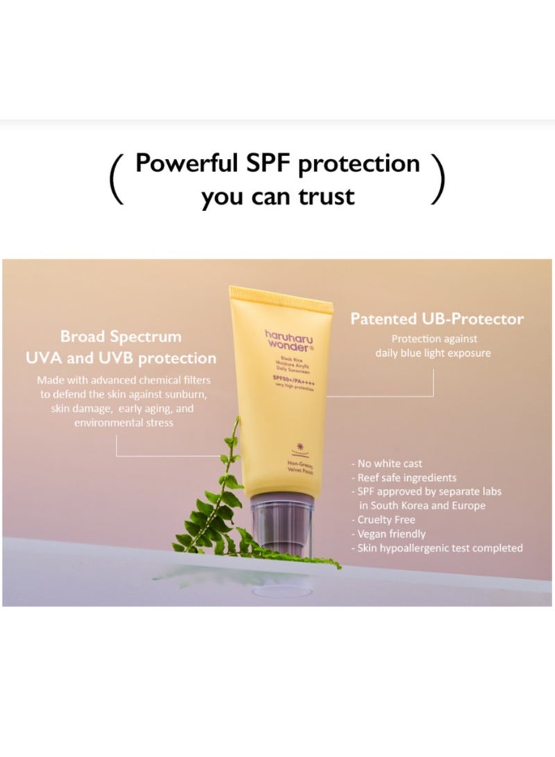 [HaruHaru Wonder] Black Rice Moisture Airyfit Daily Sunscreen 50ml