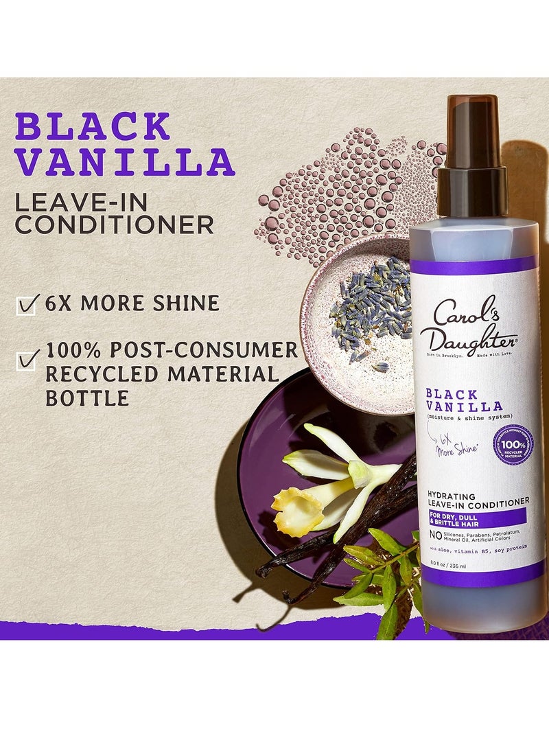 Carol's Daughter Black Vanilla Leave In Conditioner for Curly, Wavy or Natural Hair, Moisturizing Hair Care for Dry, Dull or Brittle Hair, 8 Fl Oz