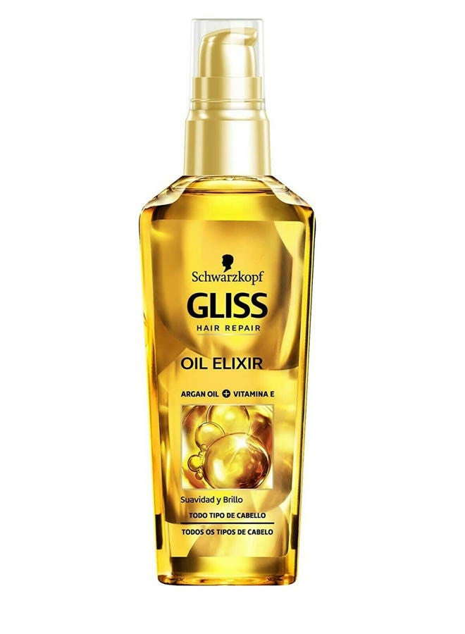 Gliss Hair Repair Oil Elixir Argan Oil & Vitamin E Gold 75ml