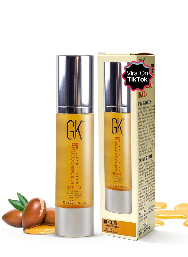 GK Hair Taming System Global Keratin Hair Serum ( 50ml ) with Argan Oil Provides Smoothness