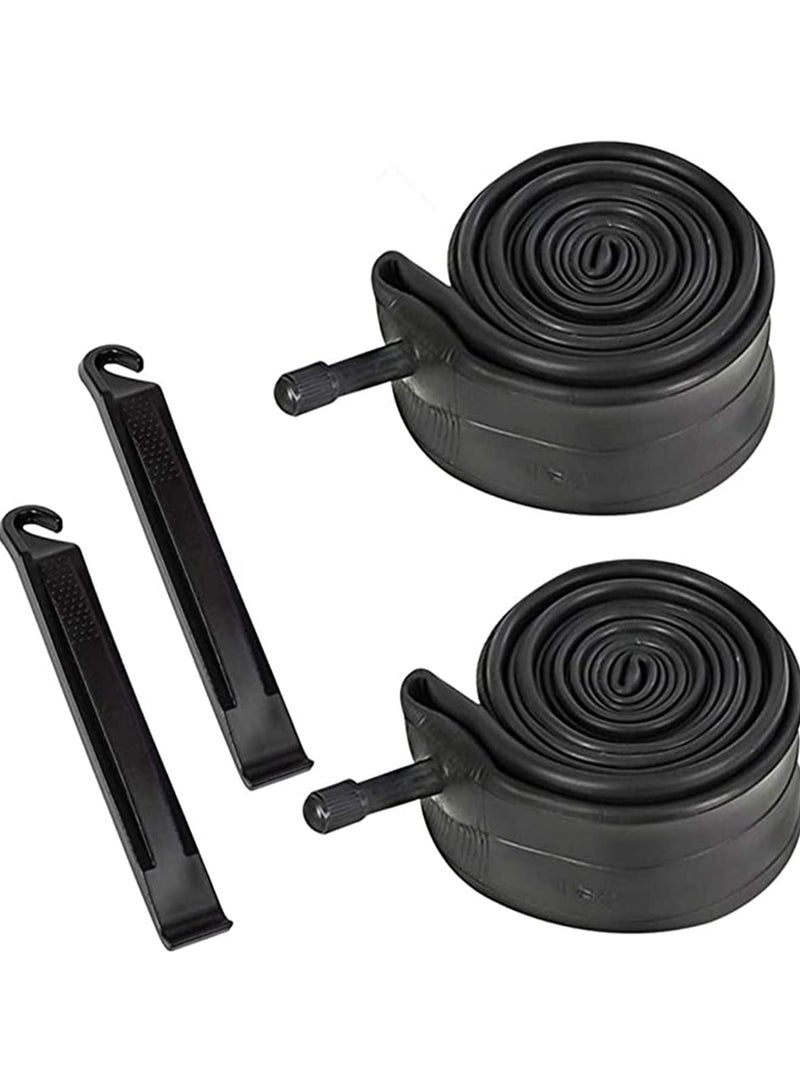 KASTWAVE Bike Inner Tube 26 x 1.75/2.125 Inch Bicycle Inner Tubes Rubber Replacement Bike Interior Tire Valve Road MTB Bike Tube with 2 Tire Levers, 2 Pack