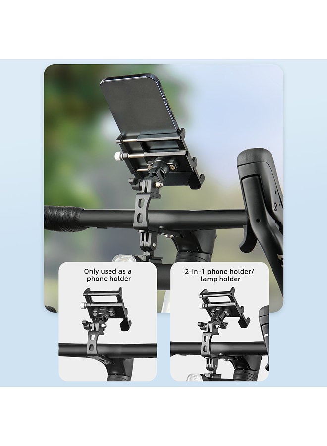 Bike Phone Holder Adjustable Aluminum Alloy Cellphone Holder Mountain Bike Riding Navigation Bracket