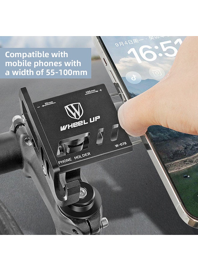 Bike Phone Holder Adjustable Aluminum Alloy Cellphone Holder Mountain Bike Riding Navigation Bracket