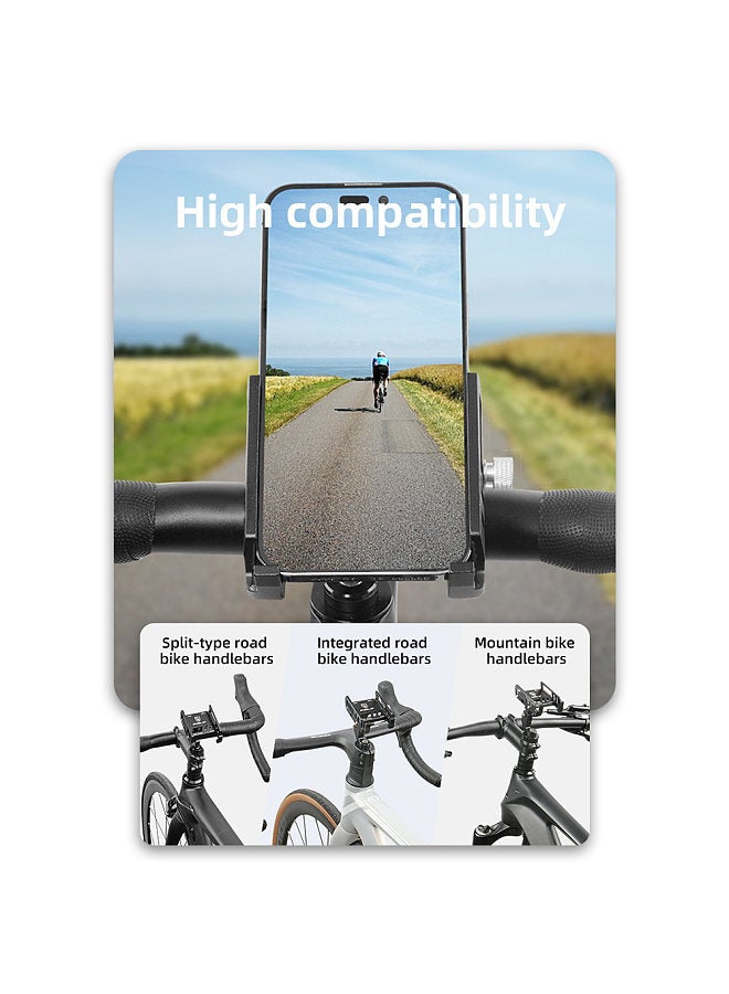 Bike Phone Holder Adjustable Aluminum Alloy Cellphone Holder Mountain Bike Riding Navigation Bracket