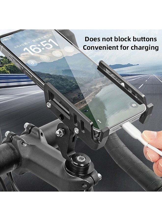 Bike Phone Holder Adjustable Aluminum Alloy Cellphone Holder Mountain Bike Riding Navigation Bracket