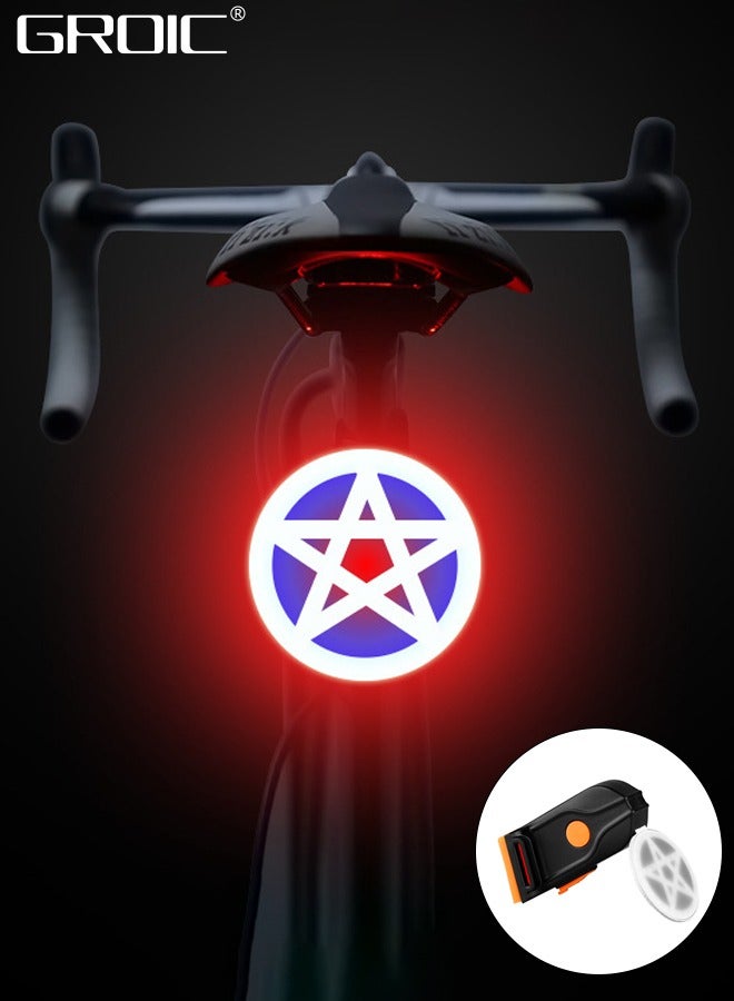 Bike Tail Light, Sport LED Rear Bike Light USB Rechargeable, Red High Intensity Bicycle Taillight Waterproof, Helmet Backpack LED Lamp Safety Warning Strobe Light for Night Ridding