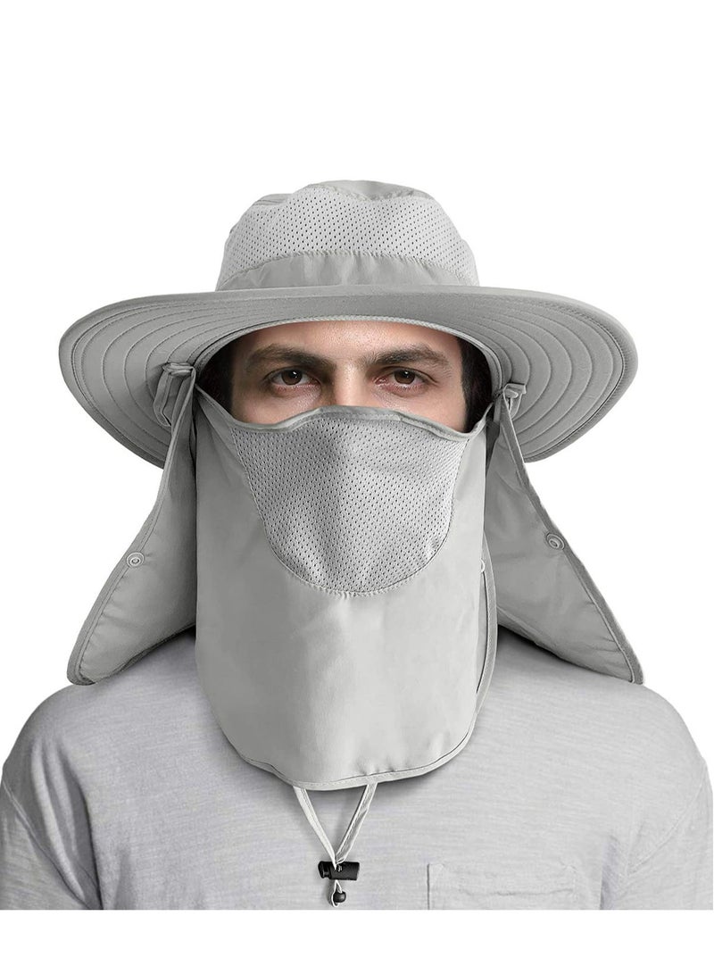 Cap Fishing Hats with Face Mask Outdoor Sun Protection