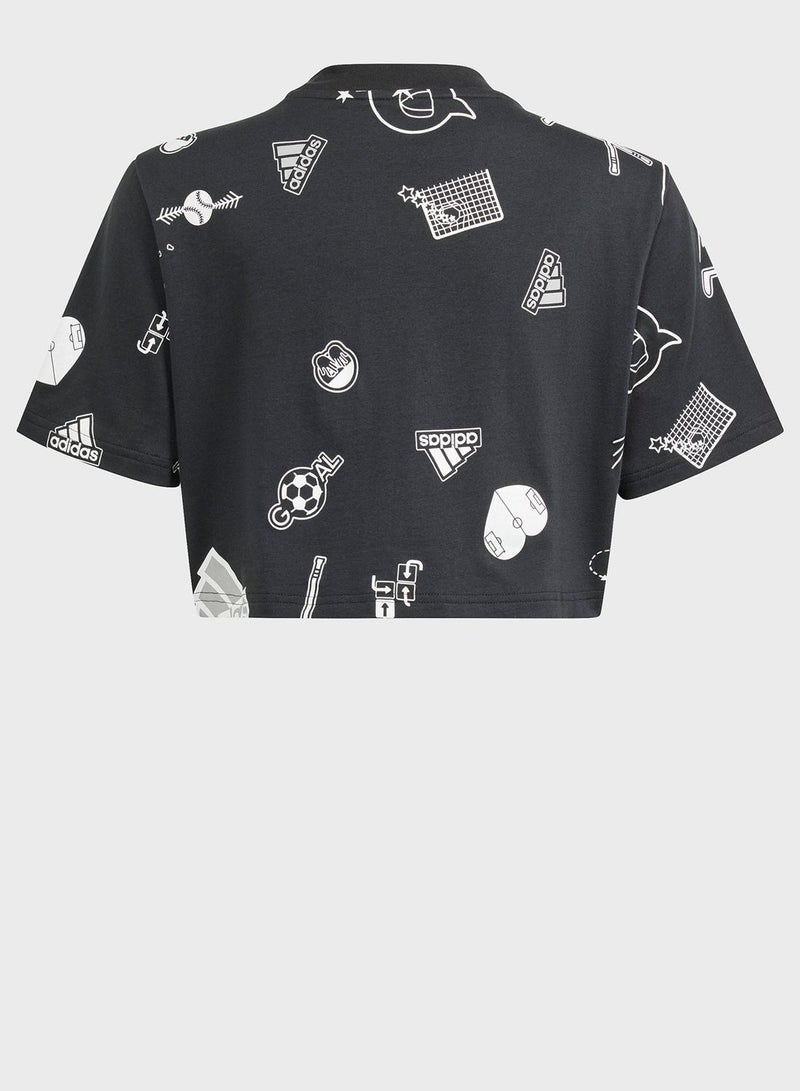 Kids Brand Love Cropped T-Shirt