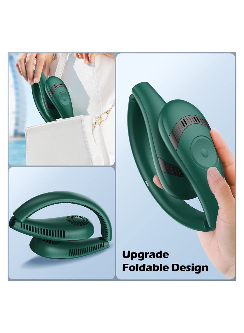 Portable Neck Fan, Hands Free Bladeless Fan, 5000mAh Foldable Fan 360° Cooling Wearable Personal Fan,  with 3 Speeds, 80 Air Outlet for Travel, Outdoor, Home, Office, School, Camping