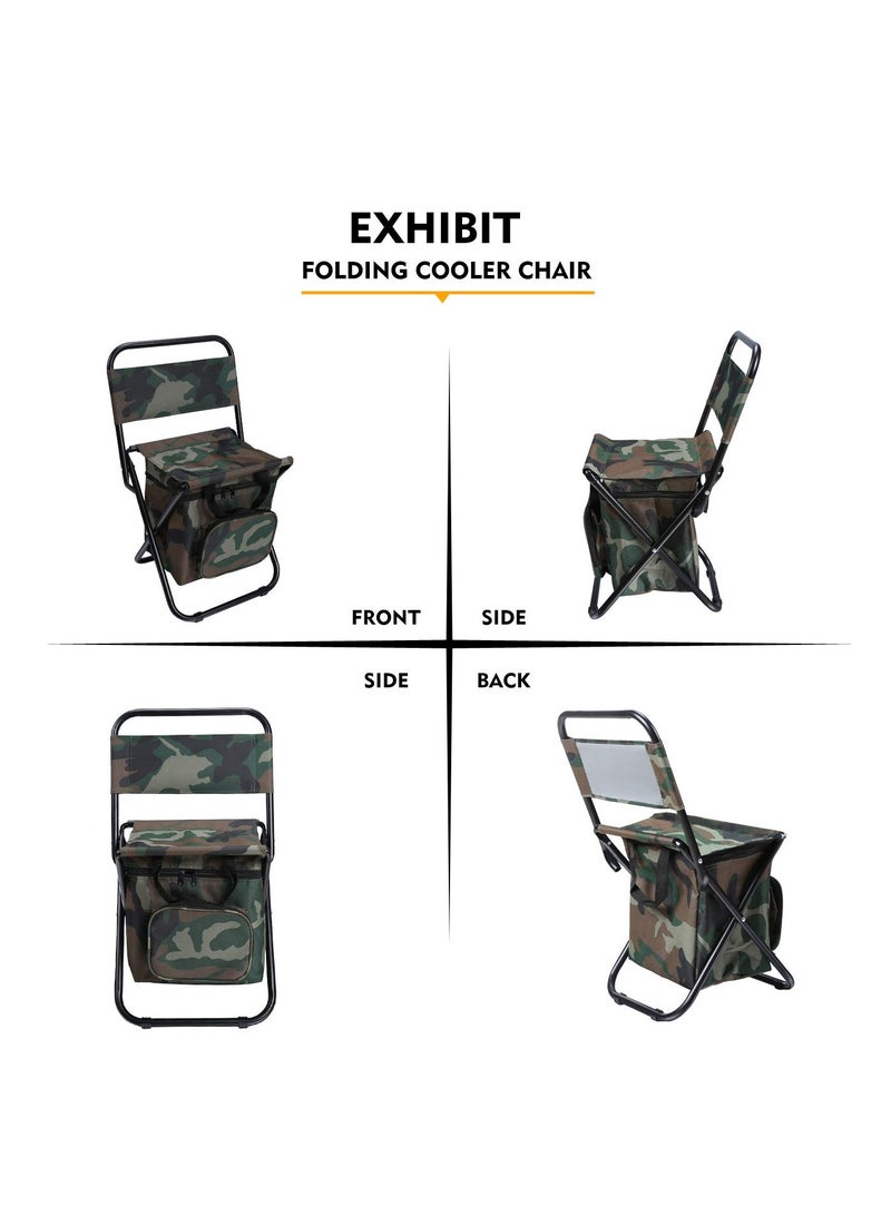 Fishing Chair with Cooler Bag Compact Fishing Stool Foldable Camping Chair