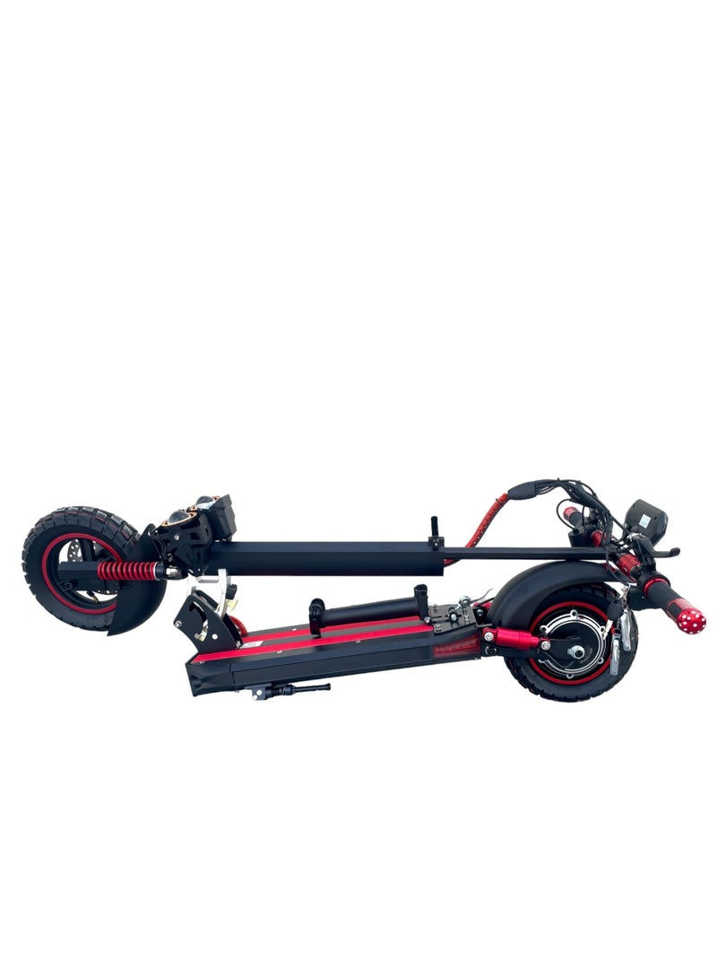 Electric Scooter 1000W Motor 48V10Ah Battery 35 to 45Km Range Max Speed 55KmpH 4 Suspension Led Lights & Digital Display  E10