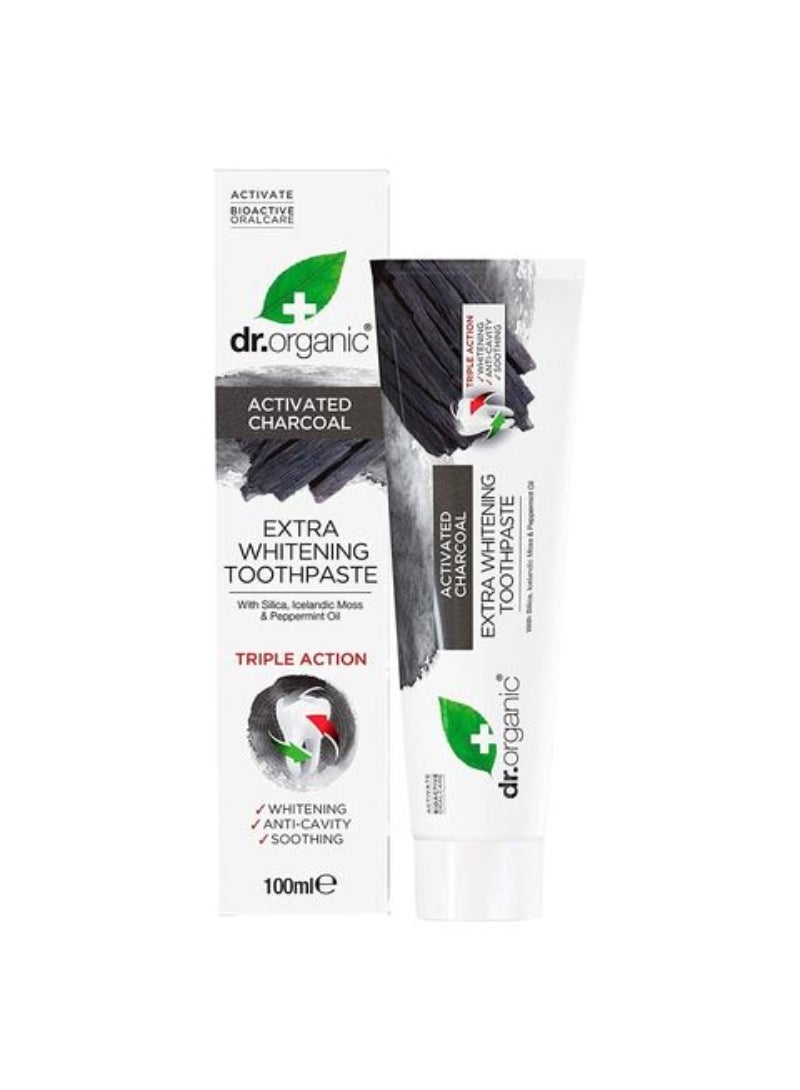 Dr. Organic Extra Whitening Charcoal Toothpaste White 100ml