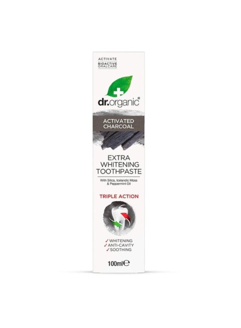 Dr. Organic Extra Whitening Charcoal Toothpaste White 100ml