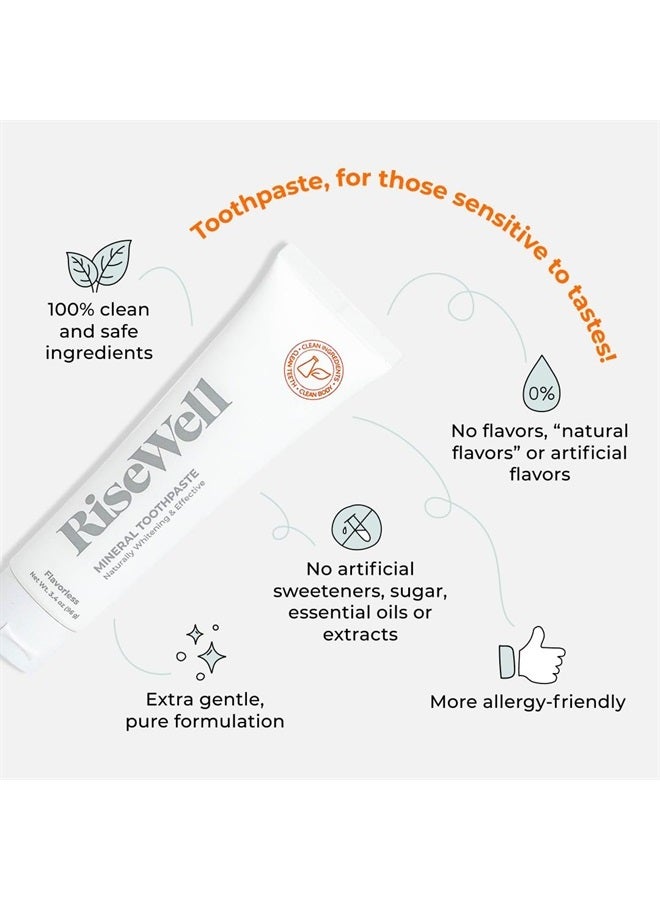 Mineral Toothpaste - Hydroxyapatite Flavorless Toothpaste - Fluoride-Free, Whitening, Natural Remineralizing Toothpaste Free of SLS - Made by Dentist Toothpaste, 3.4 Oz