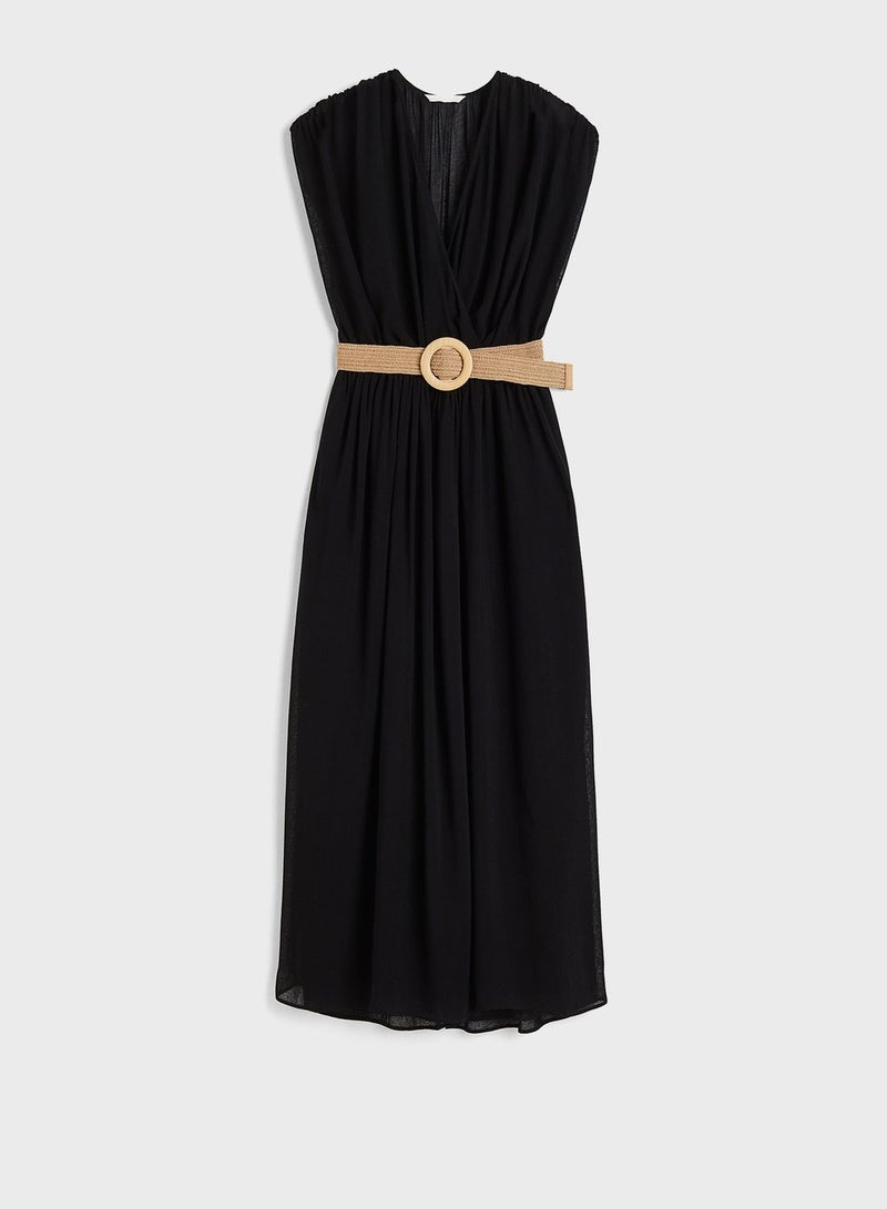 Belted Tiered Dress