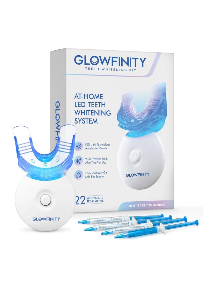 Teeth Whitening Kit - LED Light, 35% Carbamide Peroxide, (3) 3ml Gel Syringes, (1) Remineralization Gel, and Tray