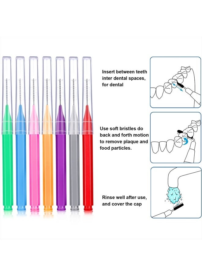 100 Pieces Braces Brush for Cleaner Interdental Brush Toothpick Dental Tooth Flossing Head Oral Dental Hygiene Flosser Toothpick Cleaners Tooth Cleaning Tool (Assorted Colors,Various Sizes)